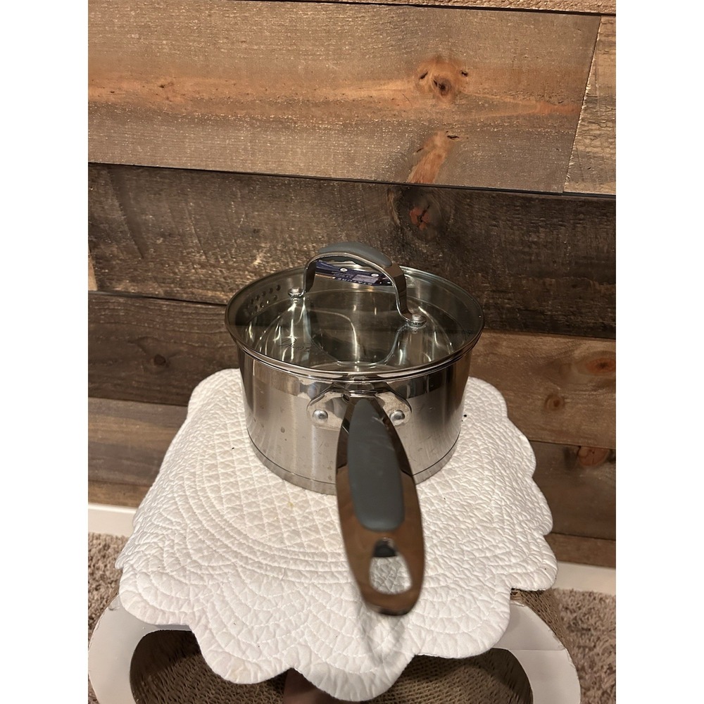3.5QT David Burke Gourmet Pro Stainless Saucepan w/Steam Release Lid - Picture 2 of 11